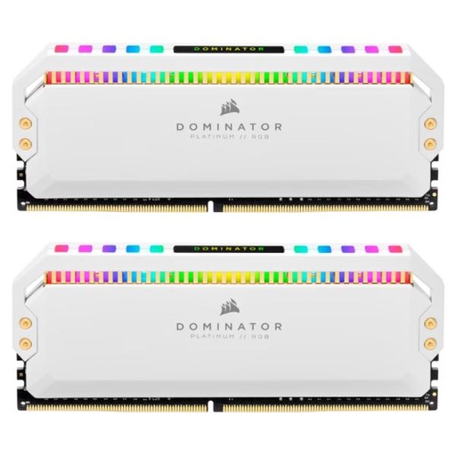 [AM8067] MEMORIA RAM PC 16GB (2×8GB) CORSAIR DOMINATOR PLATINUM RGB DDR4 3600MHz CL18 1.35V RGB CMT16GX4M2C3600C18W BLANCO