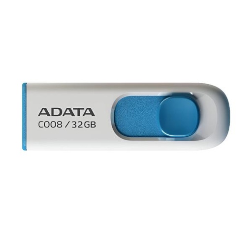 [1500053] MEMORIA USB 32GB ADATA  AC008 USB-A 2.0 AC008-32G-RWE BLANCO / AZUL