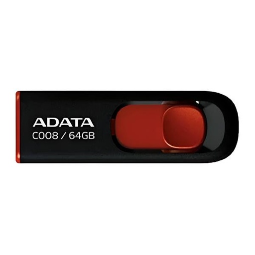 [1500064] MEMORIA USB 64GB ADATA  AC008 USB-A 2.0 AC008-64G-RKD NEGRO / ROJO
