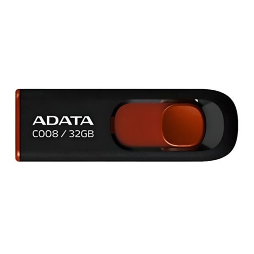 [17086] MEMORIA USB 32GB ADATA  AC008 USB-A 2.0 AC008-32G-RKD NEGRO / ROJO