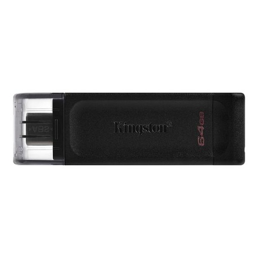[17087] MEMORIA USB 64GB KINGSTON DATA TRAVELER 70 USB-C 3.2 GEN 1 DT70/64GB NEGRO