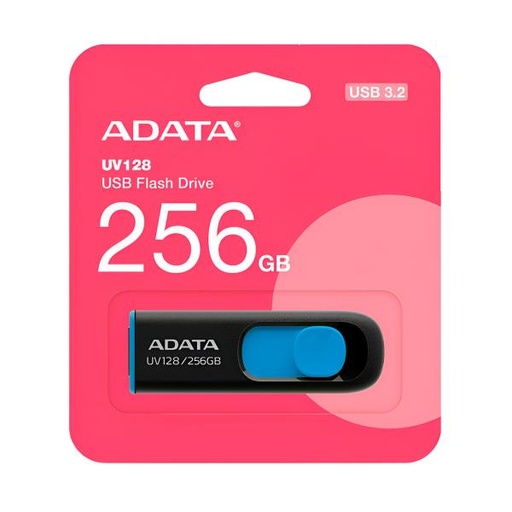 [3603005] MEMORIA USB 256GB ADATA UV128 USB-A  3.2 GEN 1 AUV128-256G-RBE NEGRO / AZUL