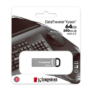 [3603008] MEMORIA USB 64GB KINGSTON DATA TRAVELER KYSON USB-A 3.2 GEN 1 DTKN/64GB PLATEADO