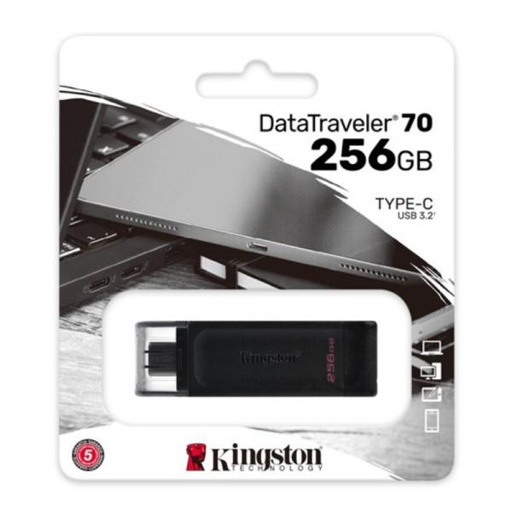 [AM9002] MEMORIA USB 256GB KINGSTON DATA TRAVELER 70 USB-C 3.2 GEN 1 DT70/256GB NEGRO
