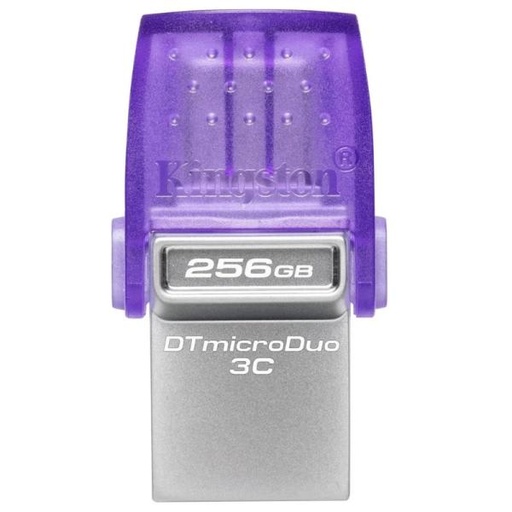 [AM9006] MEMORIA USB 256GB KINGSTON DATA TRAVELER MICRO DUO 3C USB-A / USB-C 3.2 GEN 1 DTDUO3CG3/256GB PLATEADO / MORADO