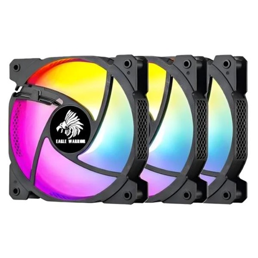 [CP1030] ABANICOS ARGB EAGLE WARRIOR FCF2L3W5007C 3X120MM W/6 PIN CONTROL BOX NEGRO