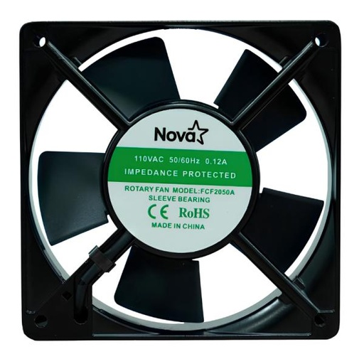 [CP1056] ABANICO DE VENTILACION PARA GABINETE NOVA FCF2050A001C 120MM AC 110V 1950-2100RPM ALUMINIO