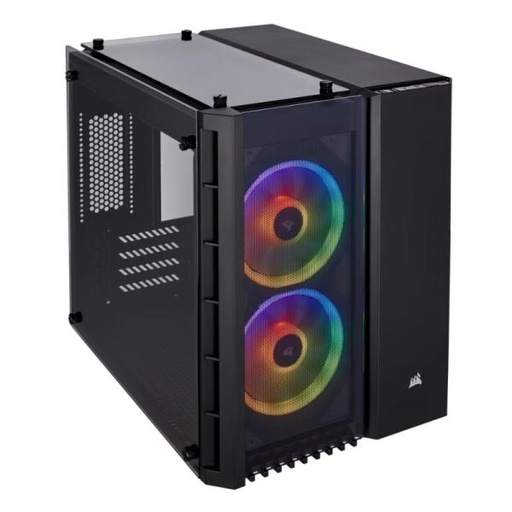 [23029] CASE GAMING RGB CORSAIR CRYSTAL SERIES 280X MINI TOWER VENTILADORES 2 DE 120MM CON VIDRIO LATERAL Y MALLA FRONTAL CC-9011135-WW NEGRO