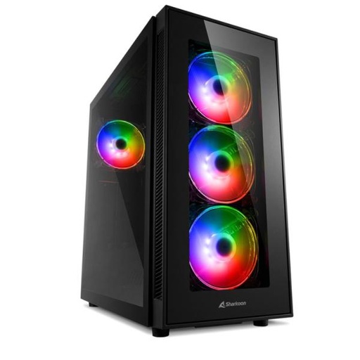 [23149] CASE GAMING RGB SHARKOON TG5 PRO MID TOWER VENTILADORES 4 DE 120MM CON VIDRIO LATERAL Y FRONTAL 4044951029105 NEGRO