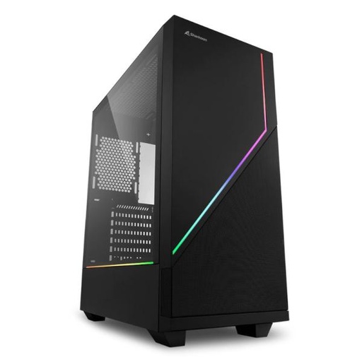 [23152] CASE GAMING RGB SHARKOON FLOW MID TOWER VENTILADOR 1 DE 120MM CON VIDRIO LATERAL Y MALLA 4044951028146 NEGRO