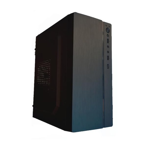 [23352] CASE CM05KTRA002C MINI TOWER SIN VENTILACIÓN INCLUIDA CON PANEL LATERAL Y CON FUENTE DE PODER 600W NEGRO