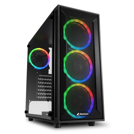 [23354] CASE GAMING RGB SHARKOON TG4M MID TOWER VENTILADORES 4 DE 120MM 4044951034840 NEGRO
