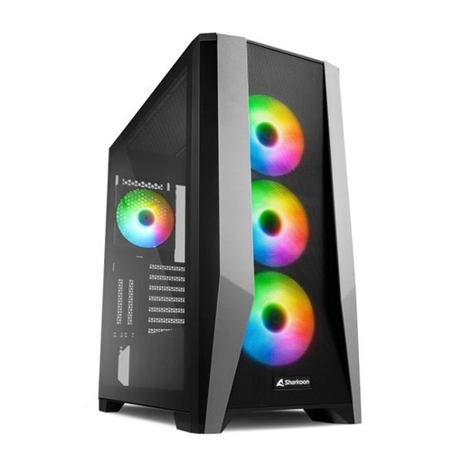 [23355] CASE GAMING RGB SHARKOON TG7M  MID TOWER VENTILADORES 4 DE 120MM CON VIDRIO LATERAL Y MALLA FRONTAL4044951035069 NEGRO