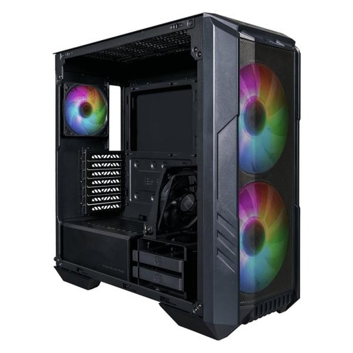 [23365] CASE GAMING RGB COOLER MASTER HAF 500 MID TOWER 2 VENTILADORES DE 200MM Y 2 DE 120MM CON VIDRIO LATERAL Y MALLA FRONTAL H500-KGNN-S00 NEGRO
