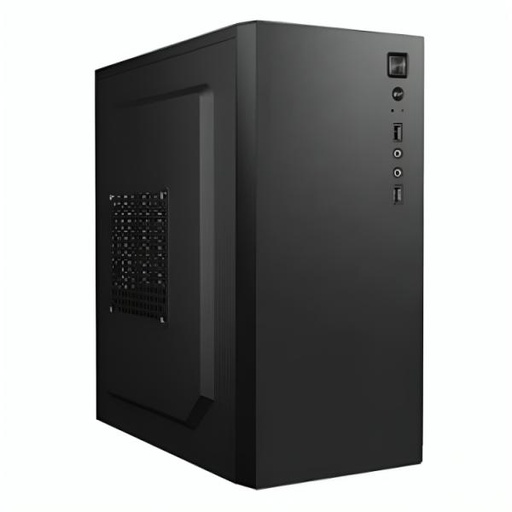 [23383] CASE CM15KTRA001C MINI TOWER SIN VENTILACIÓN INCLUIDA CON PANEL LATERAL Y CON FUENTE DE PODER 600W NEGRO