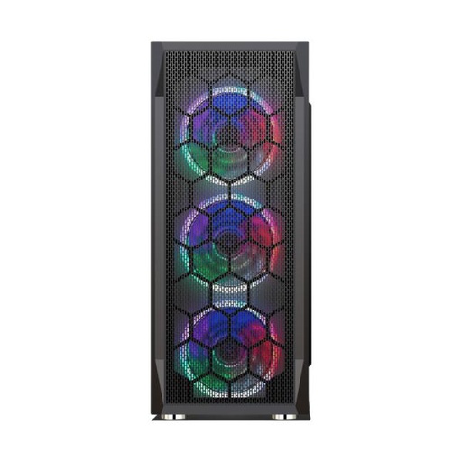 [23434] CASE GAMING RGB  EAGLE WARRIOR CG08Z3RA002C MID TOWER VENTILADORES 3 DE 120MM CON VIDRIO LATERAL Y MALLA FRONTAL NEGRO
