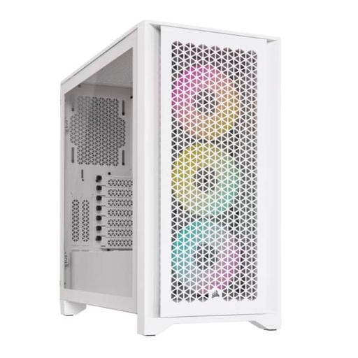 [23456] CASE RGB CORSAIR 4000D AIRFLOW MID TOWER VENTILADORES 3 DE 120MM CON VIDRIO LATERAL Y MALLA FRONTAL CC-9011241-WW BLANCO