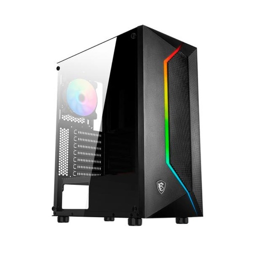 [23483] CASE RGB MSI MAG VAMPIRIC 100R MID TOWER VENTILADORES 2 DE 120MM CON VIDRIO LATERAL Y MALLA FRONTAL ILUMINADA 306-7G07R25-809 NEGRO NEGRO