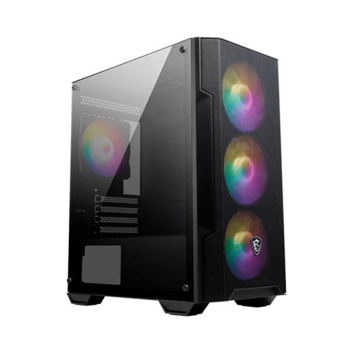 [23486] CASE RGB MSI MAG FORGE M100A MINI TOWER VENTILADORES 4 DE 120MM CON VIDRIO LATERAL Y MALLA FRONTAL 306-7G20A21-809 NEGRO