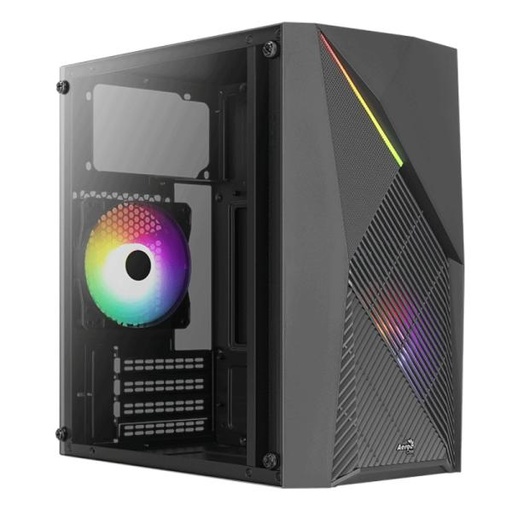 [23492] CASE GAMING RGB AEROCOOL RAIDER MINI-G-BK-V1 MINI TOWER VENTILADOR 1 DE 120MM CON VIDRIO LATERAL ACCM-PV41042.11 NEGRO
