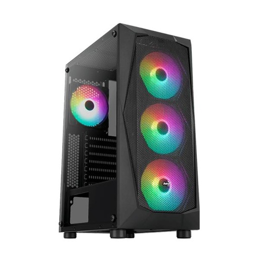 [23510] CASE GAMING RGB AEROCOOL FALCON G-BK-V2 MID TOWER VENTILADORES 4 DE 120MM CON VIDRIO TEMPLADO LATERAL Y MALLA FRONTAL ACCM-PV41143.11 NEGRO