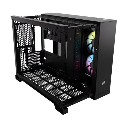 [23543] CASE GAMING RGB CORSAIR iCUE LINK 2500X MID TOWER VENTILADORES 2 DE 120MM CON VIDRIO LATERAL Y FRONTAL CC-9011267-WW NEGRO