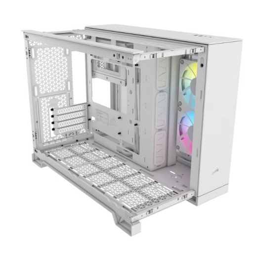 [23544] CASE GAMING RGB CORSAIR iCUE LINK 2500X MID TOWER VENTILADORES 2 DE 120MM CON VIDRIO LATERAL Y FRONTAL CC-9011268-WW BLANCO