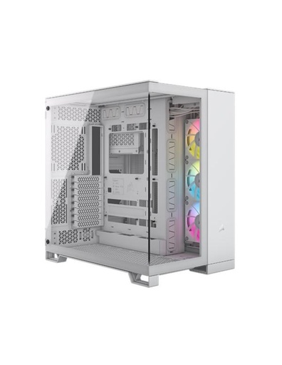 [23546] CASE GAMING RGB CORSAIR ATX iCUE LINK 6500X MID TOWER VENTILADORES 3 DE 120M CON VIDRIO LATERAL CC-9011270-WW BLANCO
