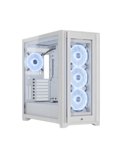 [23555] CASE GAMING RGB CORSAIR ICUE 5000X QL EDITION MID TOWER 4 VENTILADORES CON VIDRIO LATERAL Y FRONTAL CC-9011233-WW BLANCO