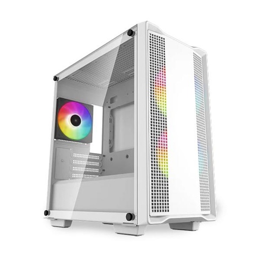 [23583] CASE GAMING DEEPCOOL CC360 ARGB WH MINI TOWER VENTILADORES 3 DE 140MM CON VIDRIO LATERAL Y MALLA FRONTAL R-CC360-WHAPM3-G1 BLANCO