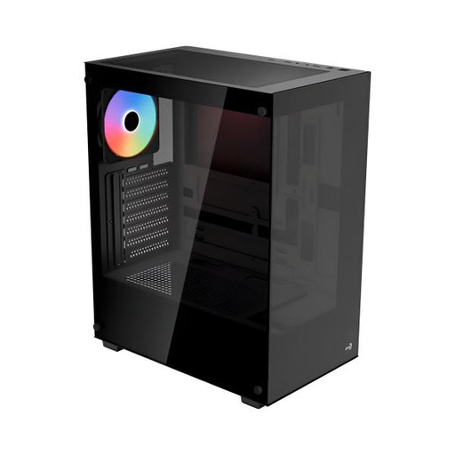 [23598] CASE GAMING RGB AEROCOOL PIVOT-G-BK-V2 MID TOWER VENTILADOR 1 DE 120MM CON VIDRIO LATERAL Y FRONTAL ACCM-ES08113.11 NEGRO