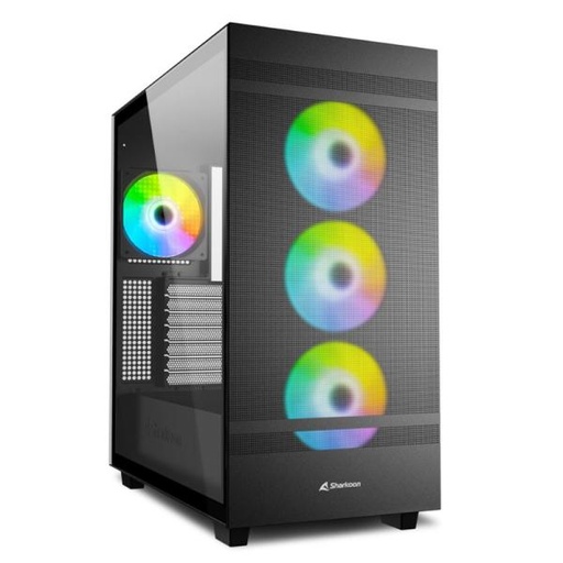 [23601] CASE GAMING RGB SHARKOON REBEL C50 MID TOWER VENTILADORES 4 DE 120MM CON VIDRIO LATERAL Y MALLA FRONTAL 4044951038244 NEGRO