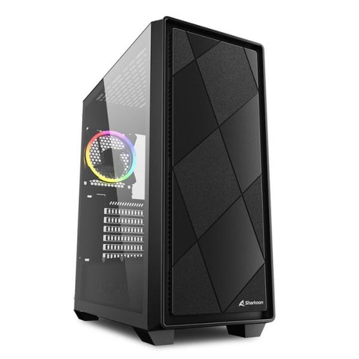 [23602] CASE GAMING RGB SHARKOON VS8 MID TOWER VENTILADORES 3 DE 120MM CON VIDRIO LATERAL 4044951039081 NEGRO