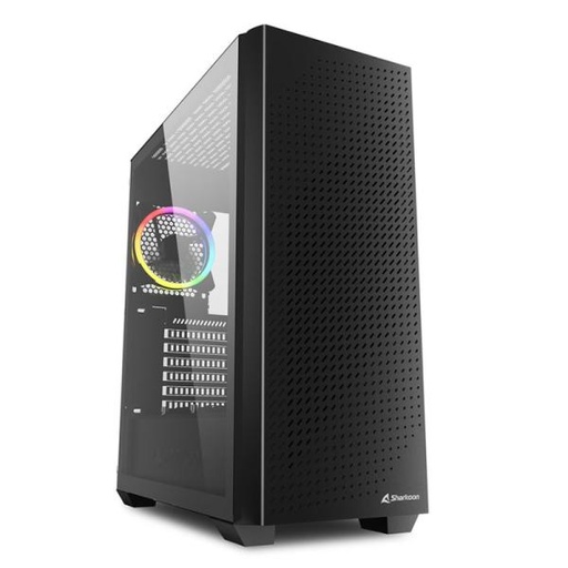 [23604] CASE GAMING RGB SHARKOON VS9 MID TOWER VENTILADORES 3 DE 120MM CON VIDRIO LATERAL Y MALLA FRONTAL 4044951039111 NEGRO