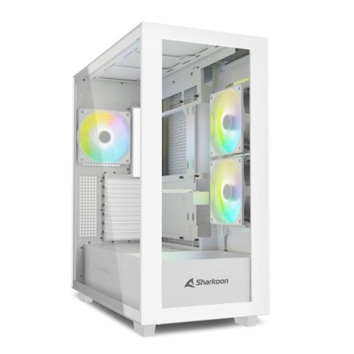 [23606] CASE GAMING RGB SHARKOON REBEL C60 MID TOWER VENTILADORES 4 DE 120MM CON VIDRIO LATERAL Y  FRONTAL 4044951040049 BLANCO