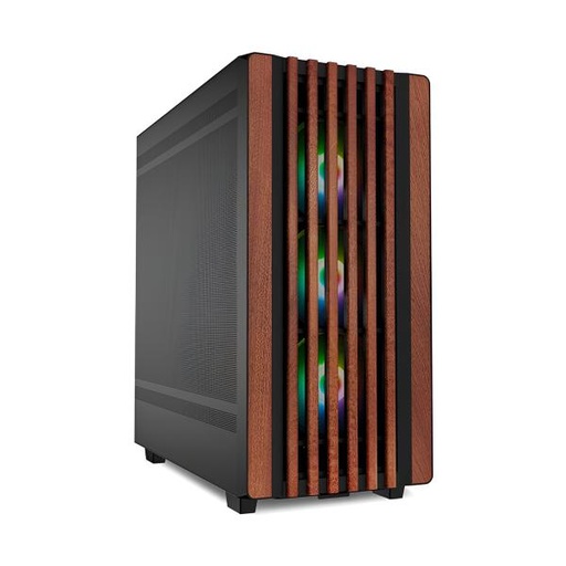 [23607] CASE GAMING RGB SHARKOON REBEL C70M MID TOWER VENTILADORES 4 DE 120MM CON VIDRIO LATERAL Y ACABADO EN MADERA FRONTAL 4044951040179 NEGRO