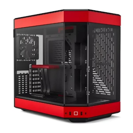 [CP3026] CASE GAMING HYTE Y60 MID TOWER  VENTILADORES 3 DE 120MM CON VIDRIO FRONTAL, LATERAL Y ESQUINA  CS-HYTE-Y60-BR ROJO / NEGRO