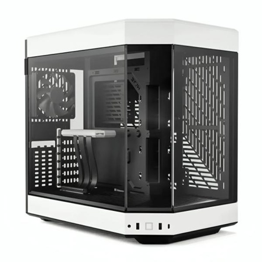 [CP3027] CASE GAMING HYTE Y60 MID TOWER  VENTILADORES 3 DE 120MM CON VIDRIO FRONTAL, LATERAL Y ESQUINA CS-HYTE-Y60-BW BLANCO / NEGRO