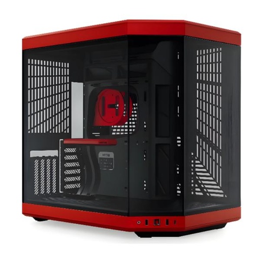 [CP3033] CASE GAMING HYTE Y70 MID TOWER SIN VENTILACIÓN INCLUIDA CON VIDRIO FRONTAL Y LATERAL CS-HYTE-Y70-BR ROJO / NEGRO