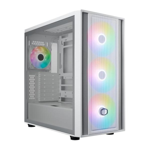 [CP3039] CASE GAMING RGB COOLER MASTER MASTERBOX 600 MID TOWER 3 VENTILADORES DE 140MM Y 1 DE 120MM CON VIDRIO LATERAL Y MALLA FRONTAL MB600-WGNN-S00 BLANCO