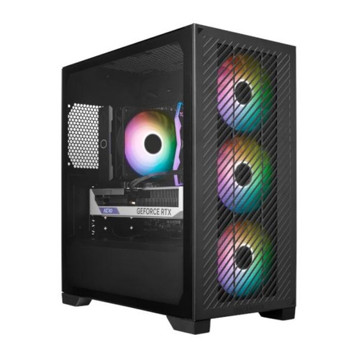 [CP3044] CASE GAMING RGB COOLER MASTER ELITE 301 MINI TOWER VENTILADORES 3 DE 120MM CON VIDRIO LATERAL Y MALLA FRONTAL E301-KGNN-S00 NEGRO