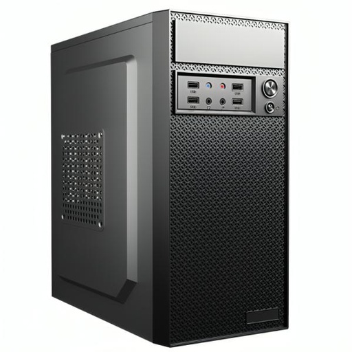 [CP3055] CASE CM24KTRA001C MINI TOWER SIN VENTILACIÓN INCLUIDA CON PANEL LATERAL Y CON FUENTE DE PODER 600W NEGRO