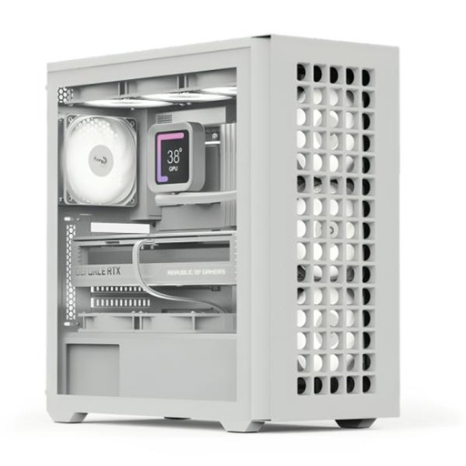[CP3098] CASE GAMING RGB AEROCOOL D502A MINI TOWER VENTILADORES 4 DE 120MM CON VIDRIO LATERAL Y FRONTAL D502A-G-WT-V1 BLANCO