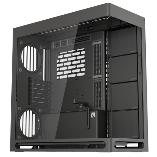 [CP3113] CASE GAMING  HAVN HS 420 MID TOWER SIN VENTILACIÓN INCLUIDA CON VIDRIO PANORÁMICO FRONTAL Y LATERAL HVN-CA-HS420-06 NEGRO