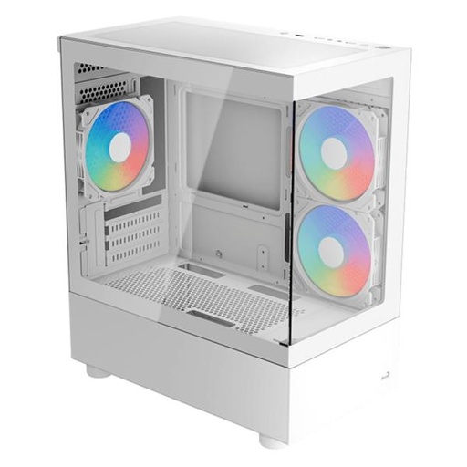 [CP3140] CASE RGB AEROCOOL VIEWPORT MINI-G-WT-V2 MINI TOWER VENTILADORES 3 DE 120MM CON VIDRIO FRONTAL, LATERAL Y MALLA ACCM-ES09133.21 BLANCO
