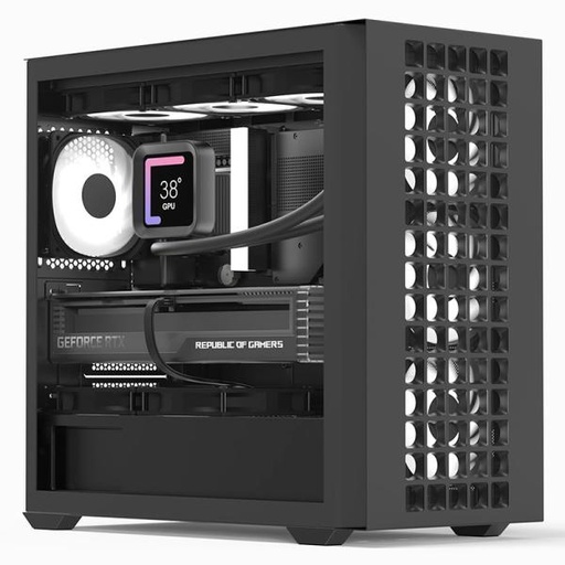 [CP3141] CASE RGB AEROCOOL D302A-G-BK-V1 MINI TOWER VENTILADORE 4 DE 120MM CON VIDRIO LATERAL Y MALLA FRONTAL ACCS-DS04043.11 NEGRO