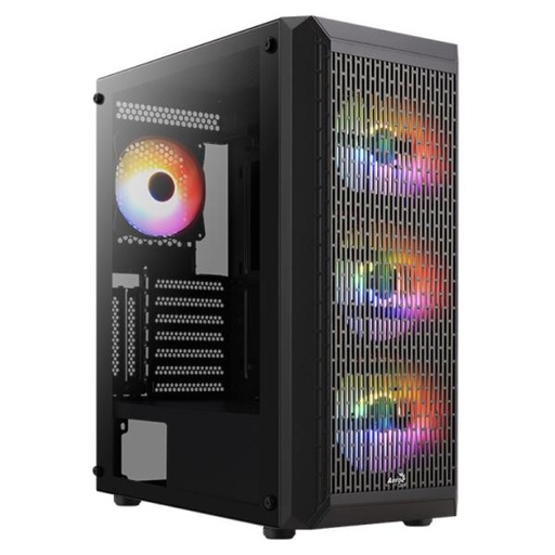 [CP3143] CASE RGB AEROCOOL BEAM-G-BK-V2 MID TOWER VENTILADORES 4 DE 120MM CON VIDRIO LATERAL ACCM-PV37043.11 NEGRO