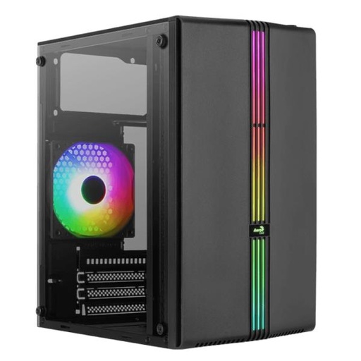 [CP3144] CASE RGB AEROCOOL EVO MINI-G-BK-V1 MINI TOWER VENTILADOR 1 DE 120MM CON VIDRIO LATERAL ACCS-PV42013.11 NEGRO