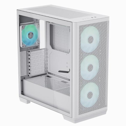 [CP3146] CASE RGB APNX C1-R-WT-V1 MID TOWER VENTILADORES 3 DE 140MM Y 1 DE 120MM CON MALLA FRONTAL Y LATERAL APCM-CR01243.21 BLANCO