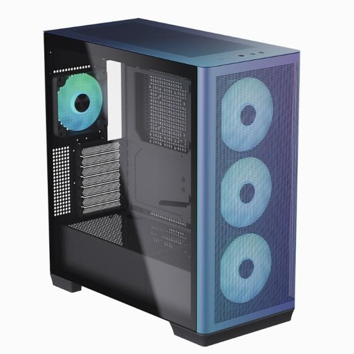 [CP3147] CASE RGB APNX C1-R-CF-V1 MID TOWER VENTILADORES 3 DE 140MM Y 1 DE 120MM CON MALLA FRONTAL Y LATERAL APCM-CR01143.C1 CROMADO